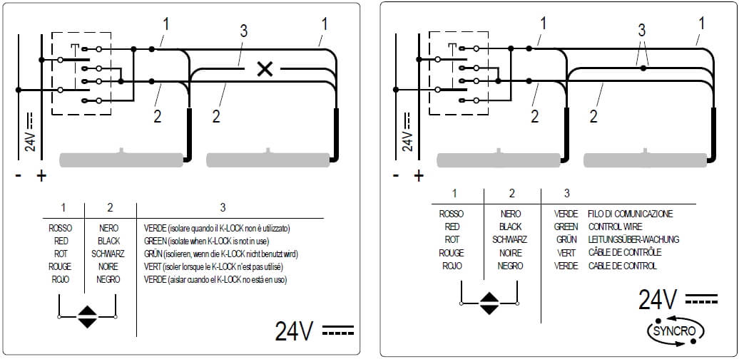 Схема подключения проводов 24В